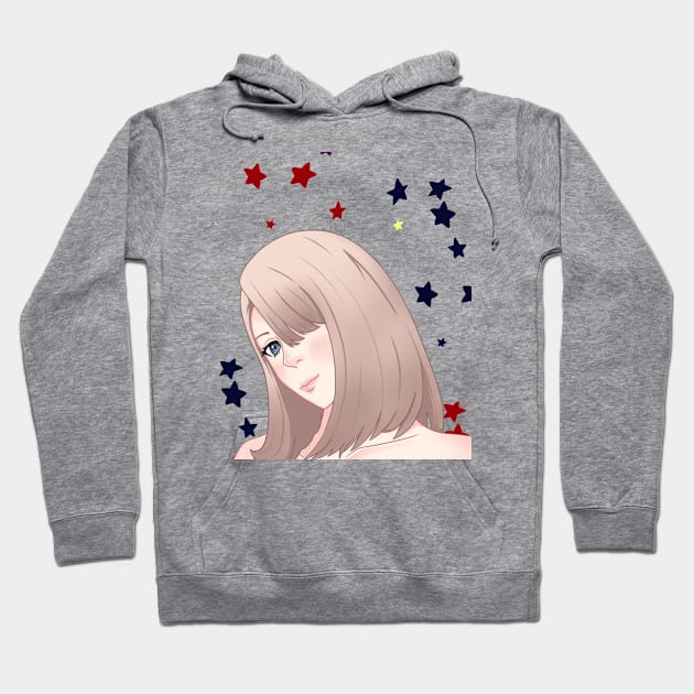 half face manga girl Hoodie by Retro Comic Books